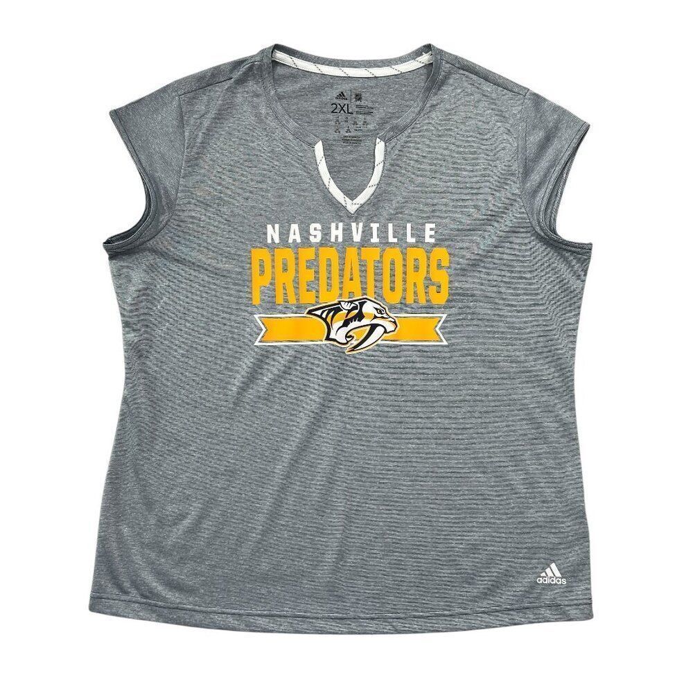 Adidas Shirt Women's Size XXL Grey Nashville Predators Ice Hockey Tank Top‎